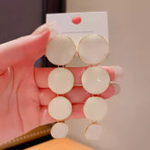 Long Four-Tier Resin Circle Drop Earrings
